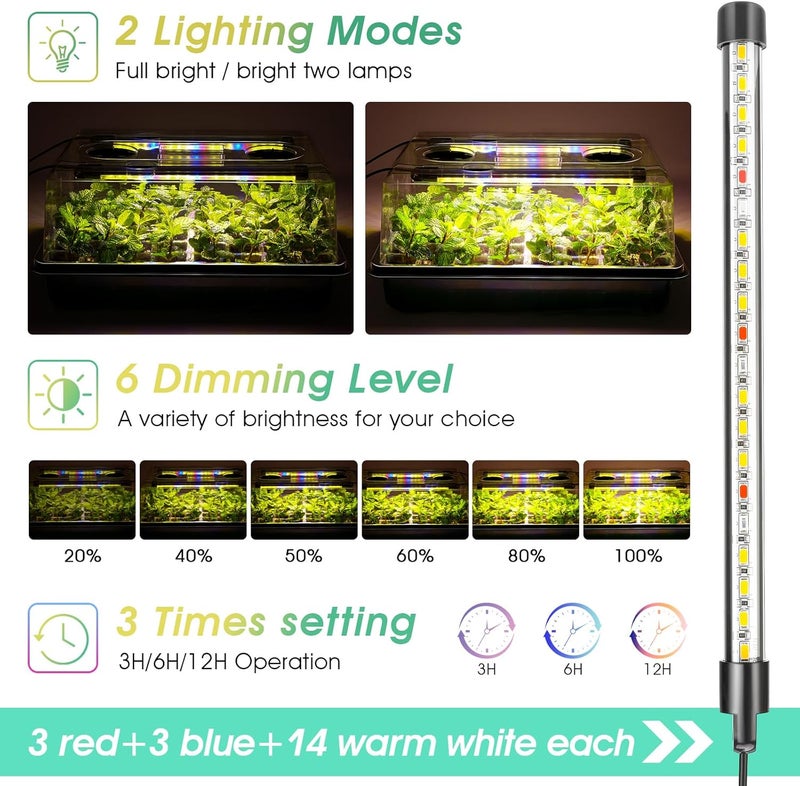 Ryscam Seed Starter Tray with Grow Light, 96-Cell Seed Starter Kit, Seedling Starter Trays with Humidity Domes, Automatic Timer, Adjustable Light Indoor Gardening Plant Germination Trays - Image 2